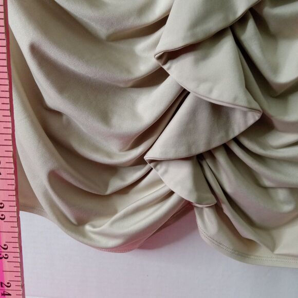 New Directions Top sleeveless light brown ruffle front Womens size Large - Picture 7 of 8
